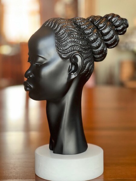 African Woman Bust Statue Nubian Negress Queen Female Head Sculpture